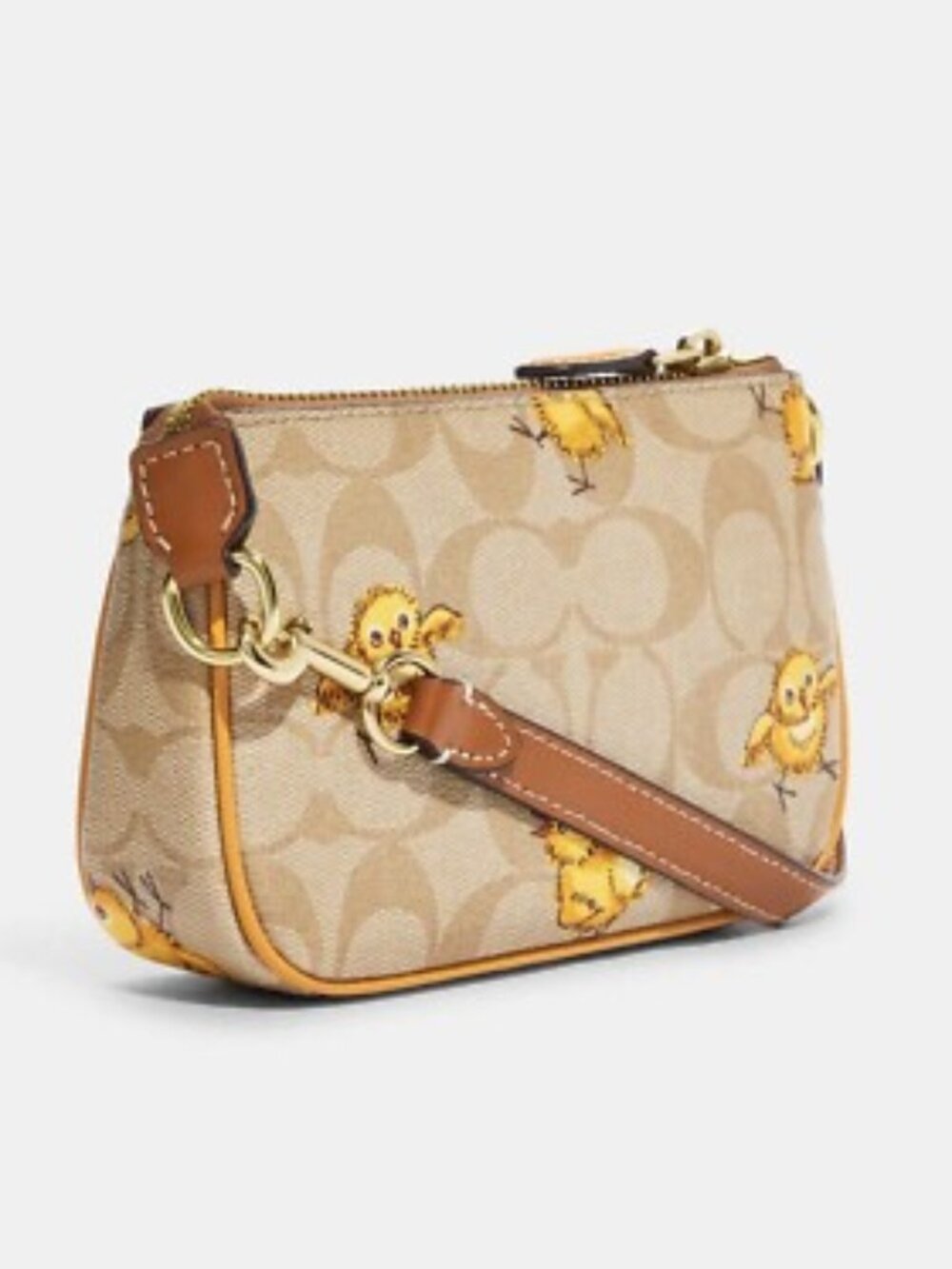 Coach Nolita Signature Canvas Wristlet Chick Print CC419